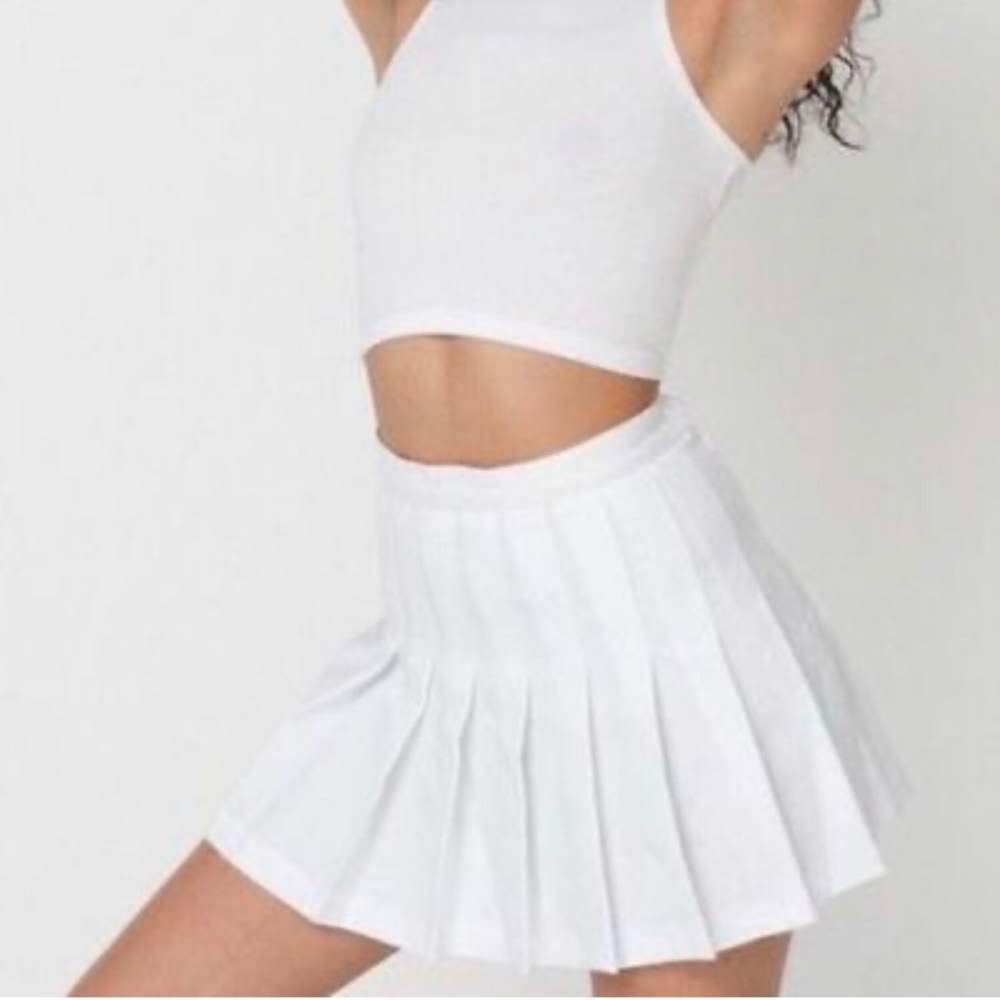 American Apparel white tennis skirt